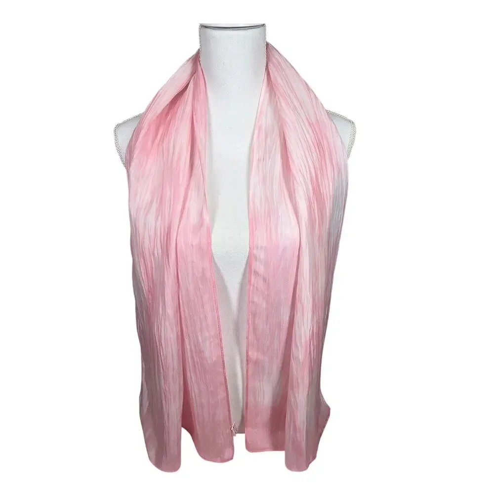 100% SILK WOMEN'S SHEER PINK SCARF – 58